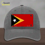 East Timor Flag Novelty License Plate Hat Unconstructed Cotton / Charcoal