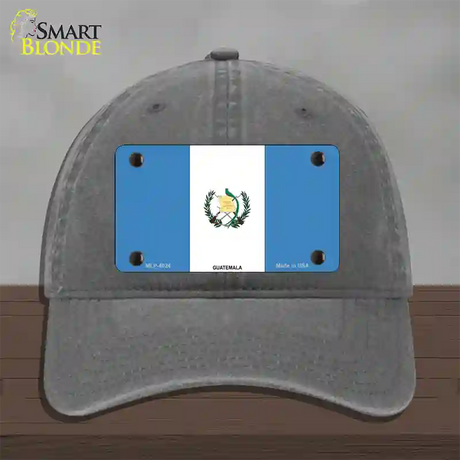 Guatemala Country Flag Novelty License Plate Hat Unconstructed Cotton / Charcoal