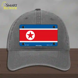North Korea Flag Novelty License Plate Hat Unconstructed Cotton / Charcoal