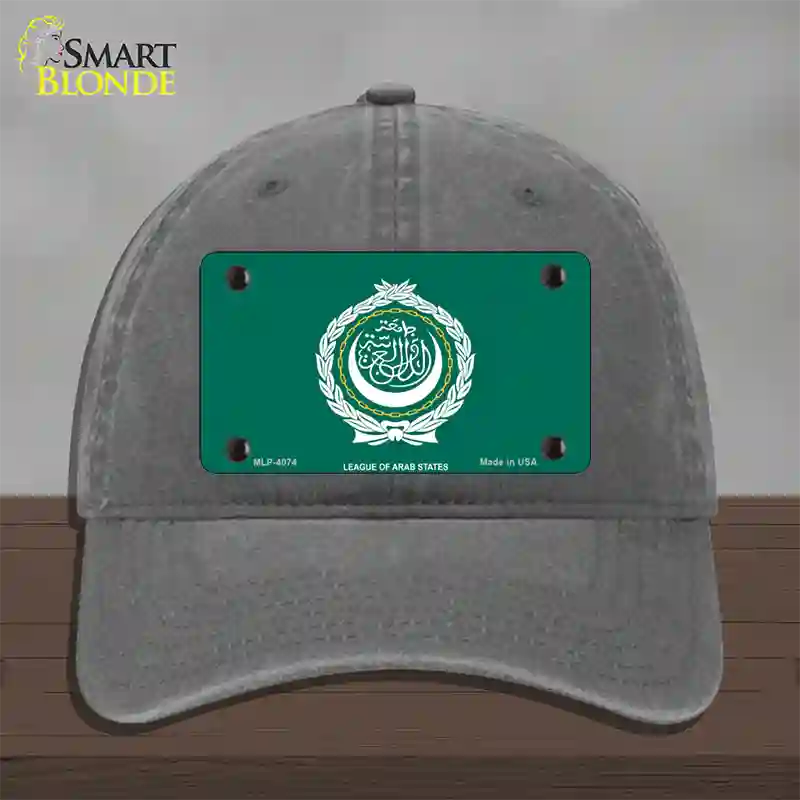 League Of Arab States Flag Novelty License Plate Hat Unconstructed Cotton / Charcoal