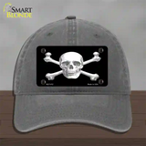 Skull And Cross Bones Novelty License Plate Hat Unconstructed Cotton / Charcoal