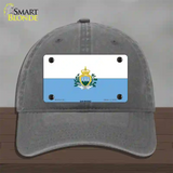 San Marino Flag Novelty License Plate Hat Unconstructed Cotton / Charcoal