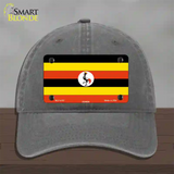 Uganda Flag Novelty License Plate Hat Unconstructed Cotton / Charcoal