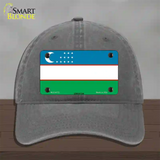 Uzbe Kistan Flag Novelty License Plate Hat Unconstructed Cotton / Charcoal