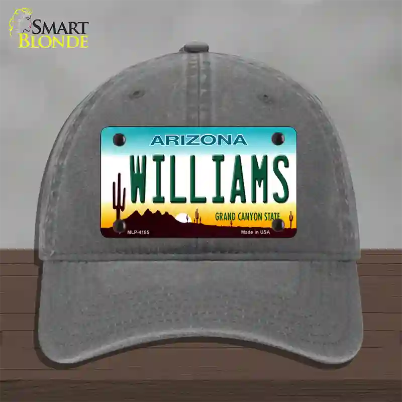 Williams Arizona Novelty License Plate Hat Unconstructed Cotton / Charcoal