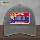 Arizona Centennial Bullhead City Novelty License Plate Hat Unconstructed Cotton / Charcoal