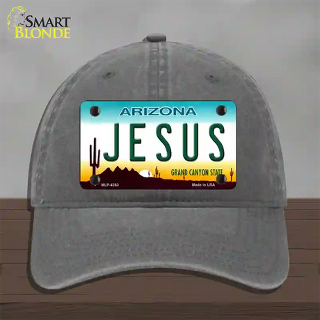 Jesus Arizona State Novelty License Plate Hat Unconstructed Cotton / Charcoal