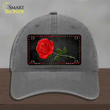 Rose Design Black Novelty License Plate Hat Unconstructed Cotton / Charcoal