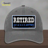 Retired Dont Ask Novelty License Plate Hat Unconstructed Cotton / Charcoal