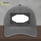 Black White Quatrefoil Center Scallop Novelty License Plate Hat Unconstructed Cotton / Charcoal