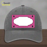 Pink White Quatrefoil Center Scallop Novelty License Plate Hat Unconstructed Cotton / Charcoal