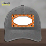 Orange White Quatrefoil Center Scallop Novelty License Plate Hat Unconstructed Cotton / Charcoal