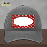 Red White Quatrefoil Center Scallop Novelty License Plate Hat Unconstructed Cotton / Charcoal