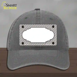 Grey White Quatrefoil Center Scallop Novelty License Plate Hat Unconstructed Cotton / Charcoal