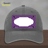 Purple White Quatrefoil Center Scallop Novelty License Plate Hat Unconstructed Cotton / Charcoal