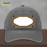 Brown White Quatrefoil Center Scallop Novelty License Plate Hat Unconstructed Cotton / Charcoal