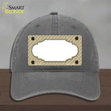 Gold White Quatrefoil Center Scallop Novelty License Plate Hat Unconstructed Cotton / Charcoal