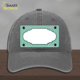 Mint White Quatrefoil Center Scallop Novelty License Plate Hat Unconstructed Cotton / Charcoal