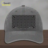 Black White Quatrefoil Novelty License Plate Hat Unconstructed Cotton / Charcoal
