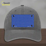 Blue White Quatrefoil Novelty License Plate Hat Unconstructed Cotton / Charcoal