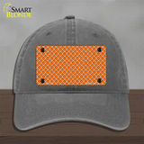 Orange White Quatrefoil Novelty License Plate Hat Unconstructed Cotton / Charcoal