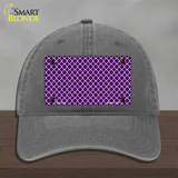 Purple White Quatrefoil Novelty License Plate Hat Unconstructed Cotton / Charcoal