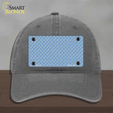 Light Blue White Quatrefoil Novelty License Plate Hat Unconstructed Cotton / Charcoal