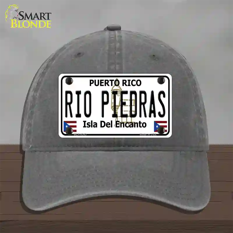 Rio Piedra Puerto Rico Novelty License Plate Hat Unconstructed Cotton / Charcoal