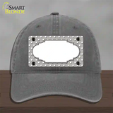 Scallop Grey White Polka Dot Novelty License Plate Hat Unconstructed Cotton / Charcoal