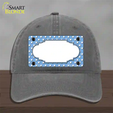 Scallop Light Blue White Polka Dot Novelty License Plate Hat Unconstructed Cotton / Charcoal