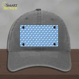 Light Blue Polka Dot Novelty License Plate Hat Unconstructed Cotton / Charcoal