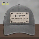 Welcome To Poppys Novelty License Plate Hat Unconstructed Cotton / Charcoal