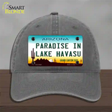Paradise In Lake Havasu Arizona Novelty License Plate Hat Unconstructed Cotton / Charcoal