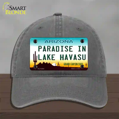 Paradise In Lake Havasu Arizona Novelty License Plate Hat Unconstructed Cotton / Charcoal