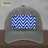 Blue White Large Chevron Novelty License Plate Hat Unconstructed Cotton / Charcoal