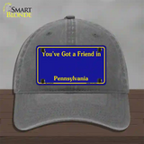 Pennsylvania Blue State Blank Novelty License Plate Hat Unconstructed Cotton / Charcoal