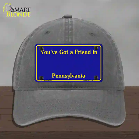 Pennsylvania Blue State Blank Novelty License Plate Hat Unconstructed Cotton / Charcoal