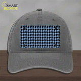 Light Blue Black Houndstooth Novelty License Plate Hat Unconstructed Cotton / Charcoal