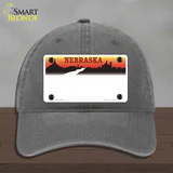 Nebraska Amber State Blank Novelty License Plate Hat Unconstructed Cotton / Charcoal