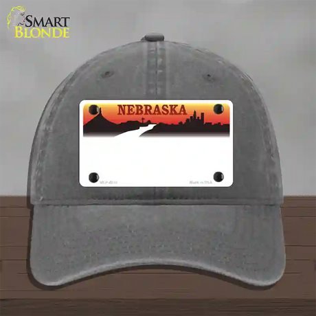 Nebraska Amber State Blank Novelty License Plate Hat Unconstructed Cotton / Charcoal