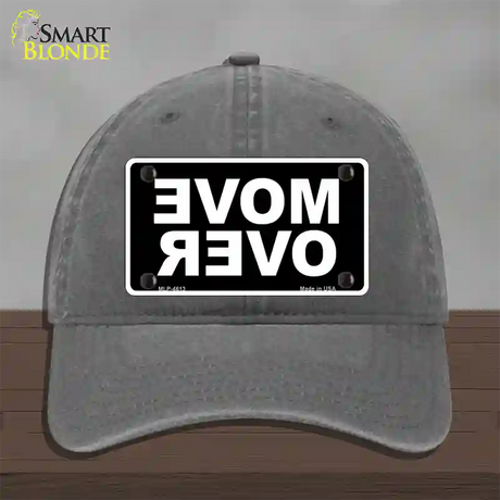 Move Over Black Novelty License Plate Hat Unconstructed Cotton / Charcoal