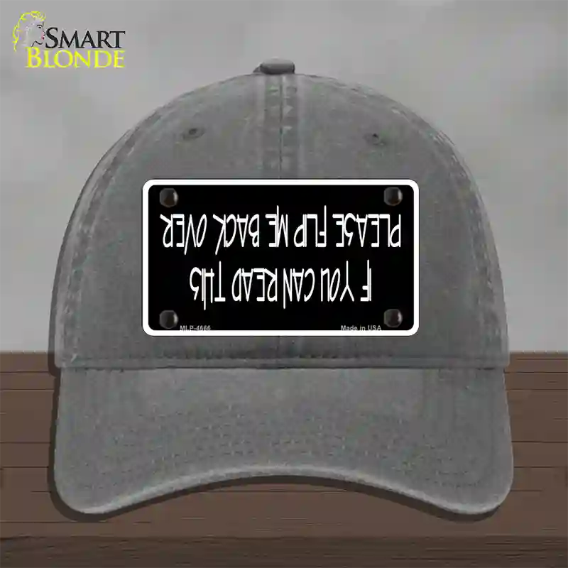 Flip Me Over Metal Novelty License Plate Hat Unconstructed Cotton / Charcoal