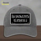 Flip Me Over Metal Novelty License Plate Hat Unconstructed Cotton / Charcoal