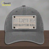 Guns Made Them Equal Novelty License Plate Hat Unconstructed Cotton / Charcoal