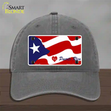 I Love Puerto Rico Novelty License Plate Hat Unconstructed Cotton / Charcoal