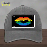Lips Novelty License Plate Hat Unconstructed Cotton Charcoal