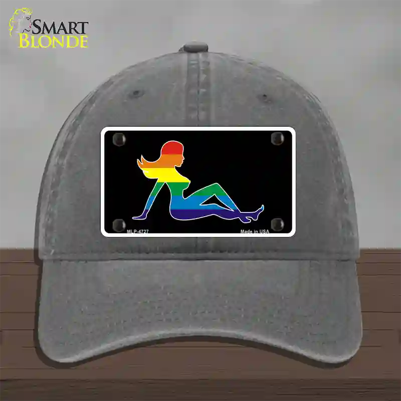 Mud Flap Girl Novelty License Plate Hat Unconstructed Cotton Charcoal