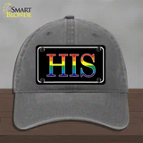 His Rainbow Novelty License Plate Hat Unconstructed Cotton Charcoal