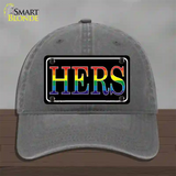 Hers Rainbow Novelty License Plate Hat Unconstructed Cotton Charcoal