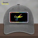 Scissors Novelty License Plate Hat Unconstructed Cotton Charcoal